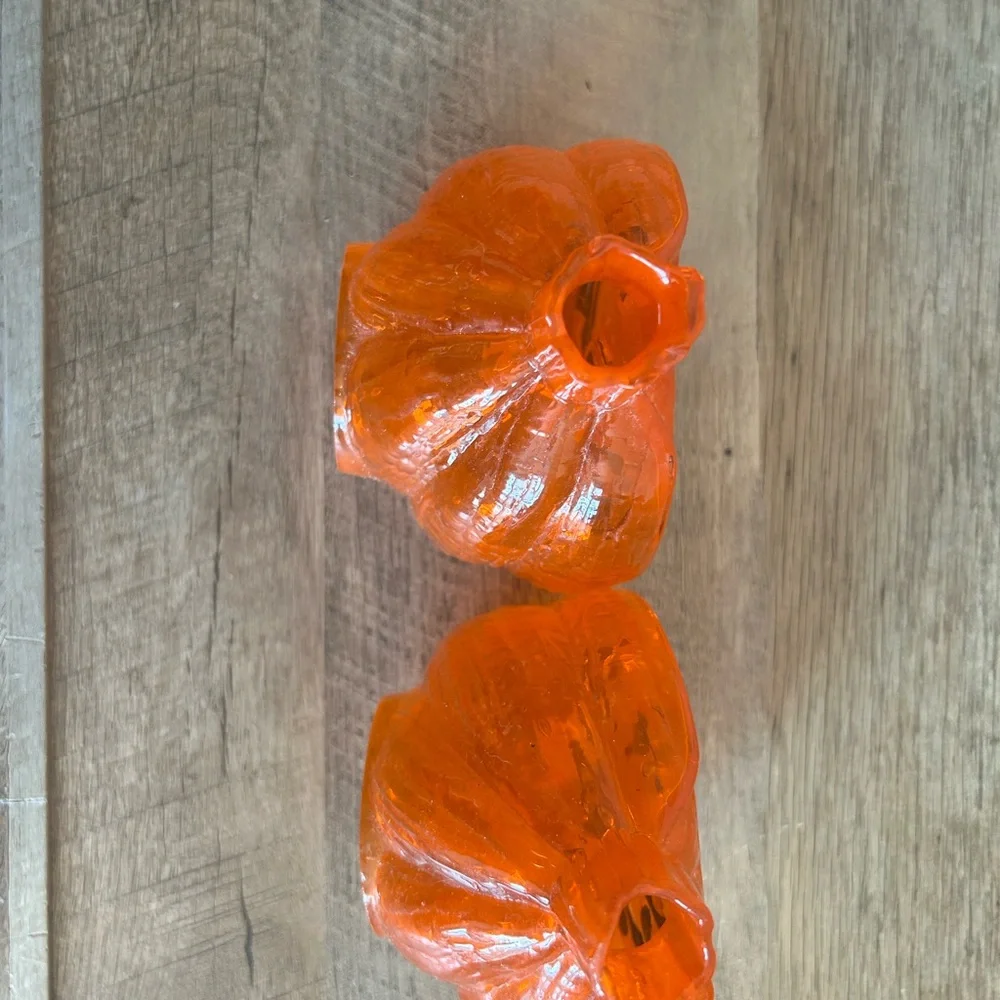 Yankee Candle Pumpkin Jack-O-Lantern Tealight‎ Candle Holder Lot of 2
